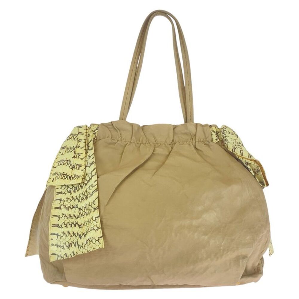 Prada Leather Python Ribbon Tote Bag - image 2